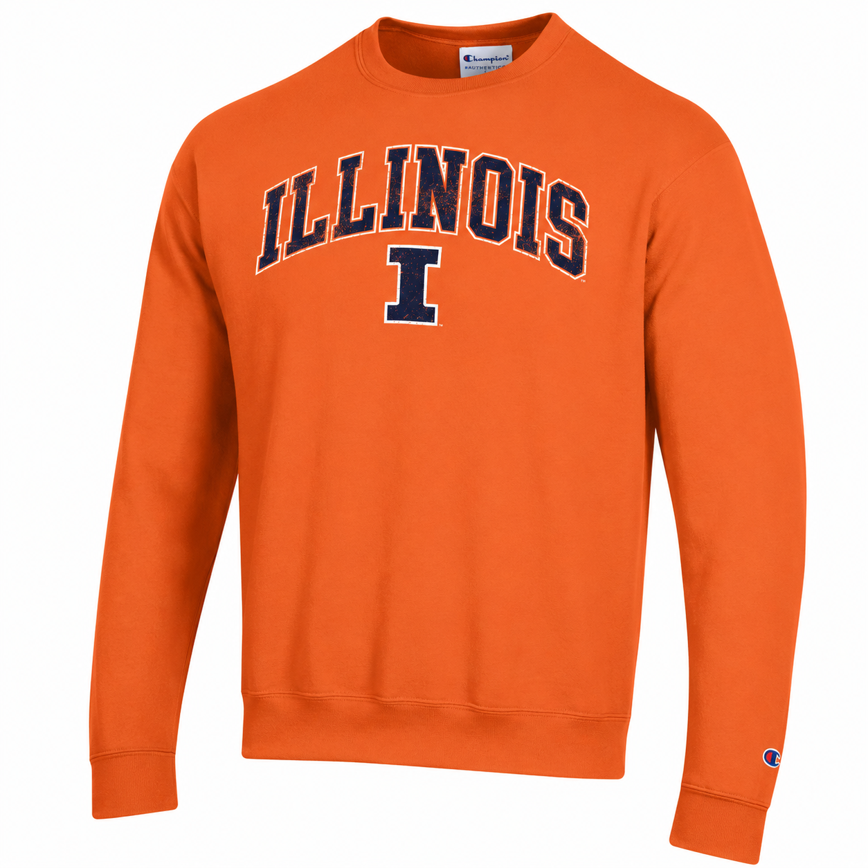 Men's Illinois Fighting Illini Orange Champion Powerblend Fleece Crew