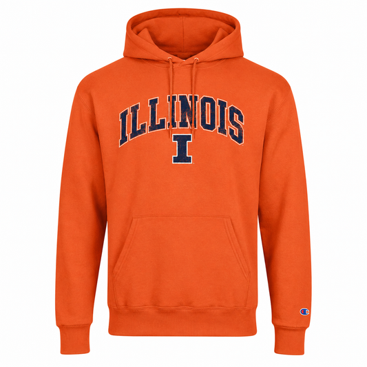 Men's Illinois Fighting Illini Orange Champion Powerblend Fleece Hoodie