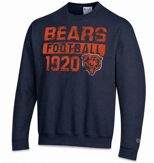Men's Chicago Bears Navy Champion Powerblend Fleece Crew