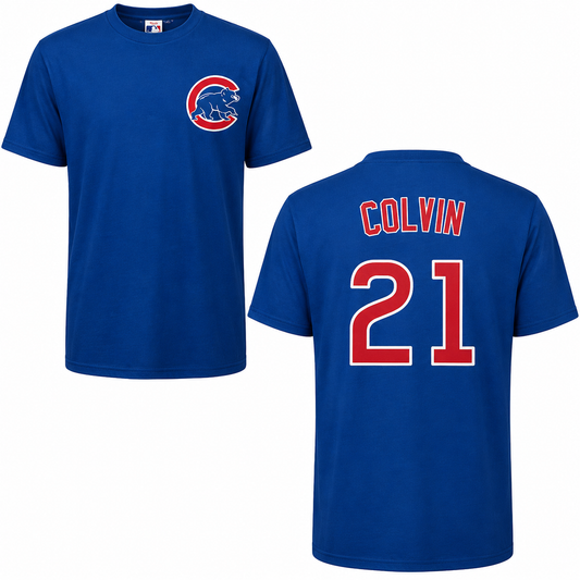 Men's Chicago Cubs Tyler Colvin Royal Blue Player T-Shirt