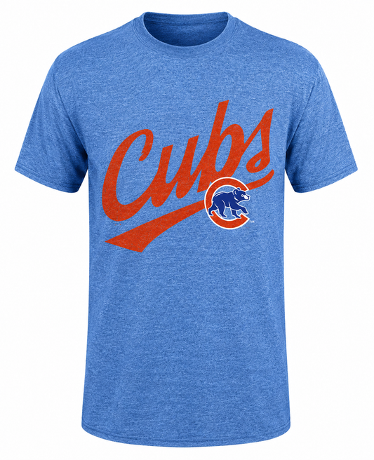 Men's Chicago Cubs Heather Blue Roll With The Punches Tee