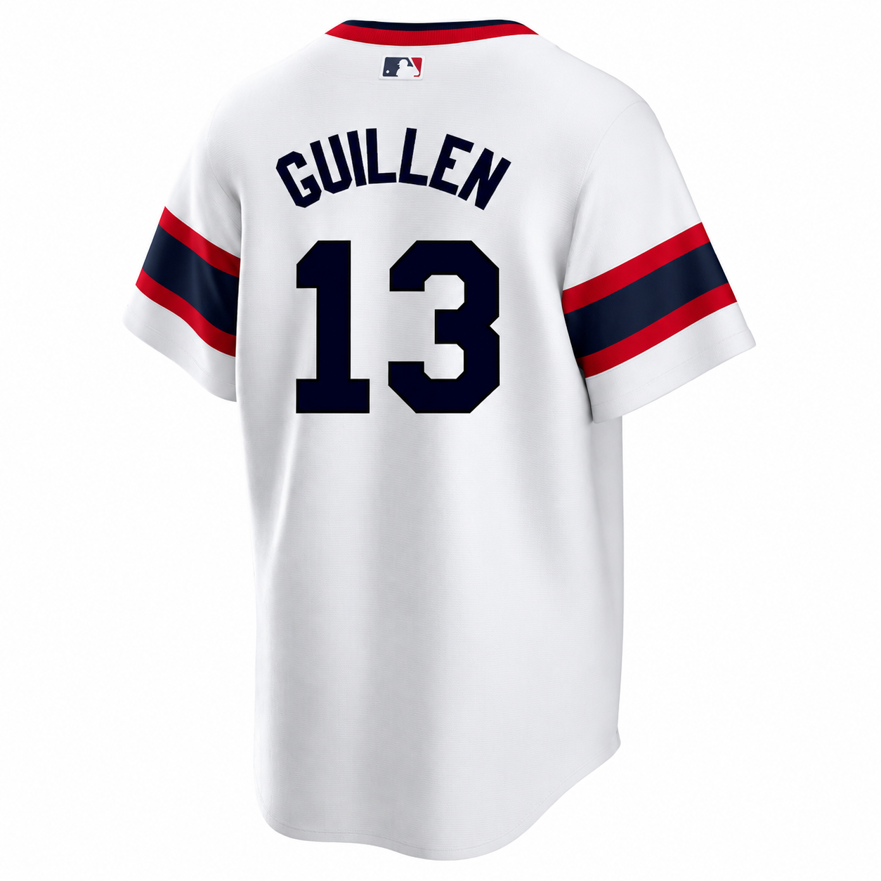NIKE Men's Ozzie Guillen Chicago White Sox 1985 Home White Premium Lettering Replica Jersey