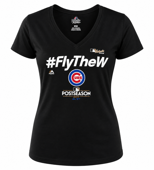 Women's Chicago Cubs 2017 Division Series Clincher Locker Room V-Neck T-Shirt