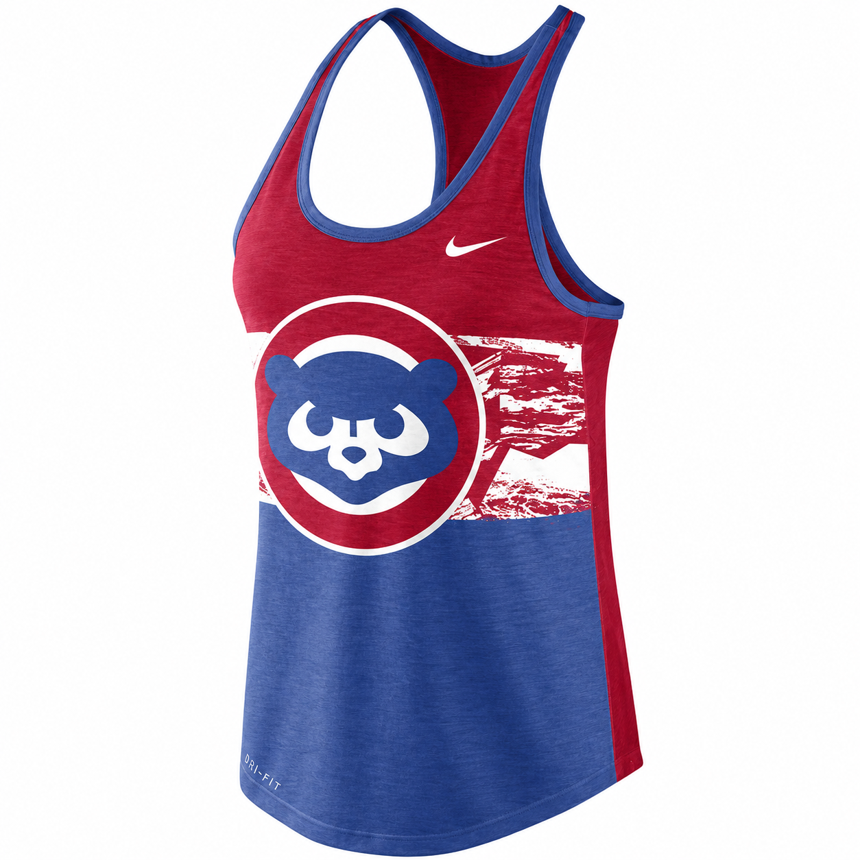 Women's Nike Chicago Cubs Cooperstown Collection Tri-Blend Racerback Performance Tank Top