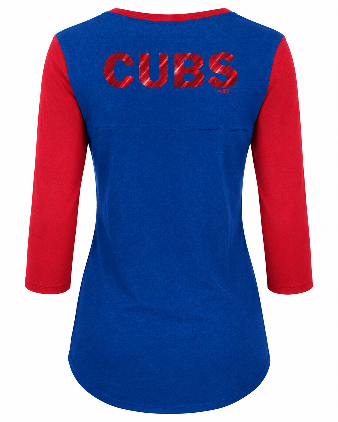 Women's Chicago Cubs Royal/Red Above Average 3/4-Sleeve Raglan T-Shirt