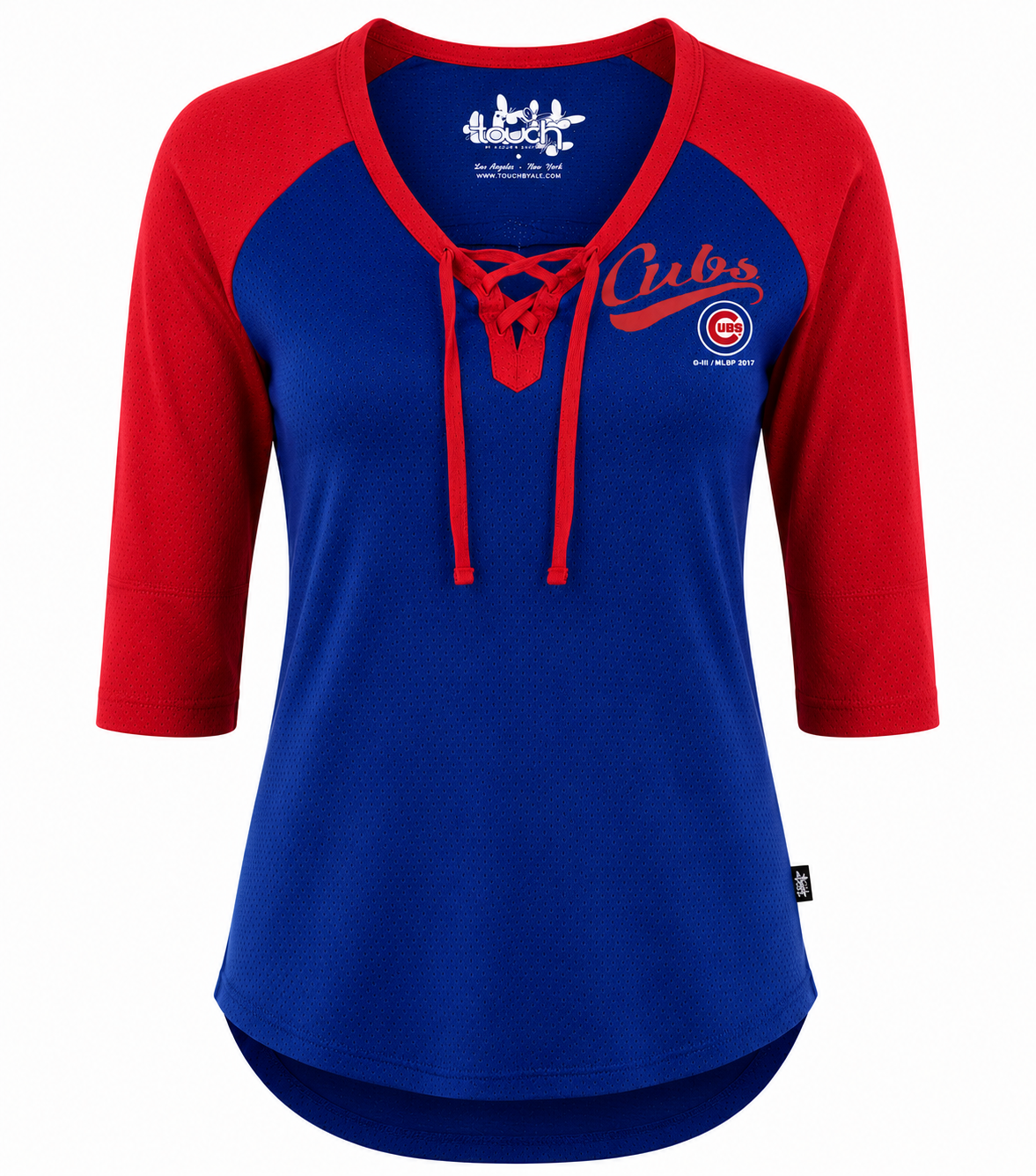 Women's Chicago Cubs Touch by Alyssa Milano Blue/Red Perfect Game 3/4-Sleeve T-Shirt