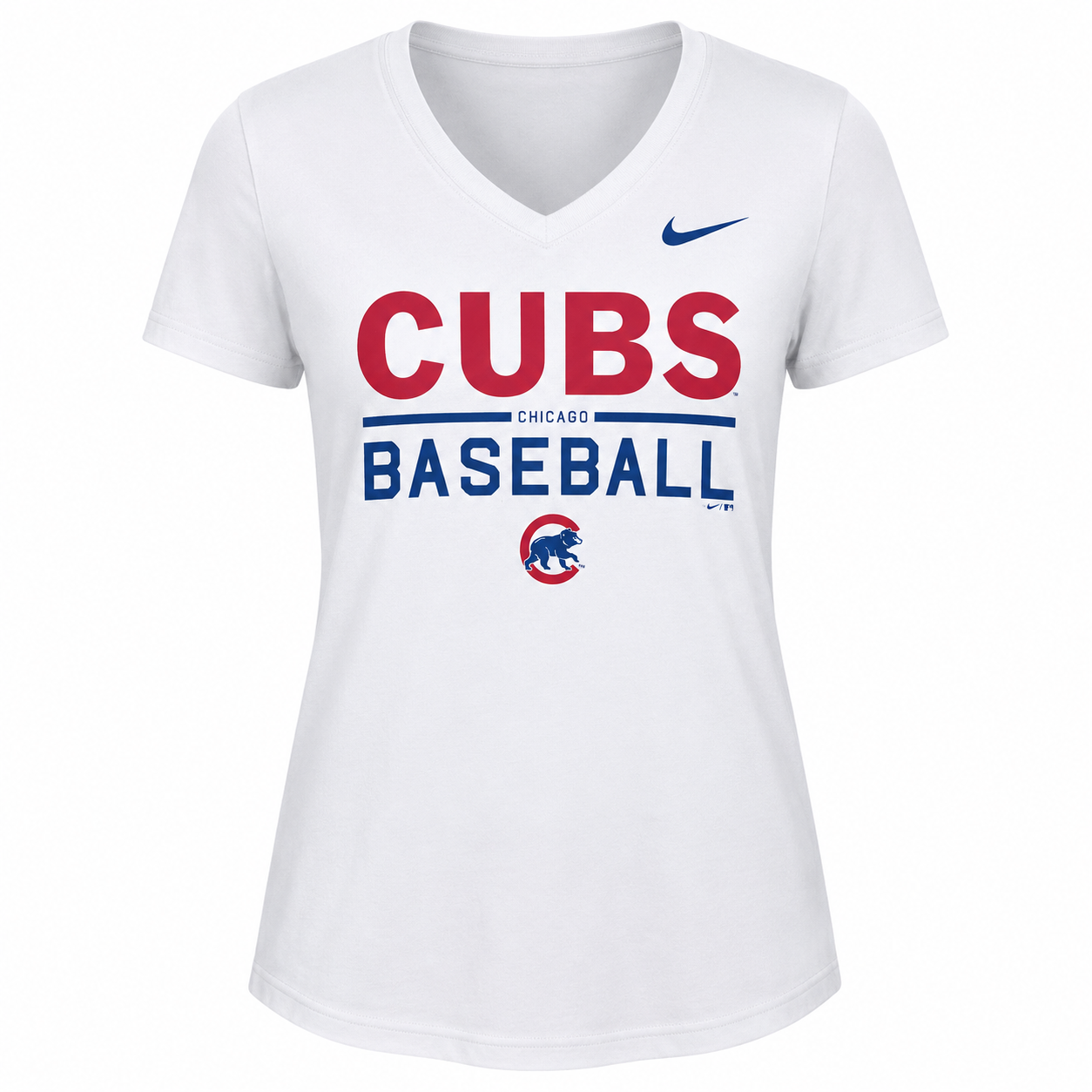 Women's Chicago Cubs Practice 1.7 Tri-Blend V-Neck T-Shirt