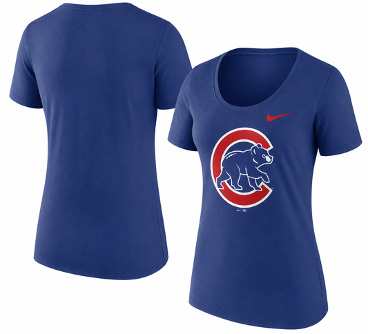 Women's Chicago Cubs Nike Royal Logo Scoop Neck T-Shirt
