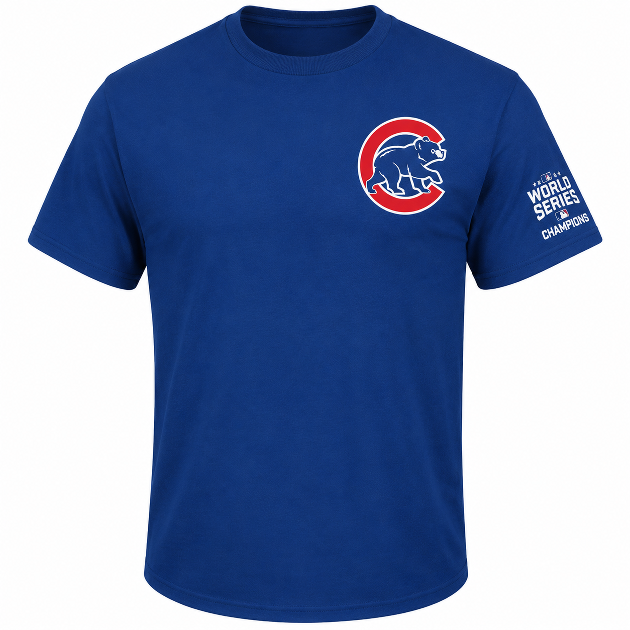 Youth Chicago Cubs Javier Baez Majestic Royal 2016 World Series Champions Name & Number T-Shirt