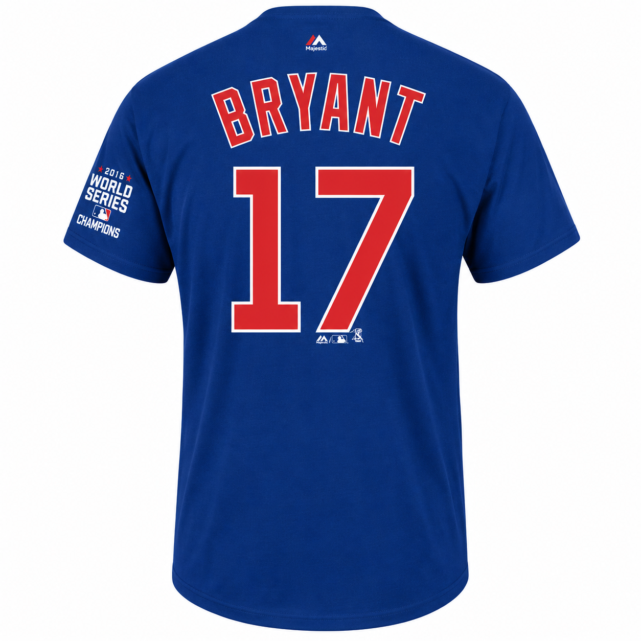 Youth Chicago Cubs Kris Bryant Majestic Royal 2016 World Series Champions Name & Number T-Shirt