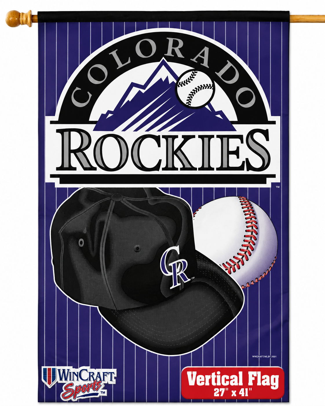 Colorado Rockies Throwback Team Logo Vertical Flag