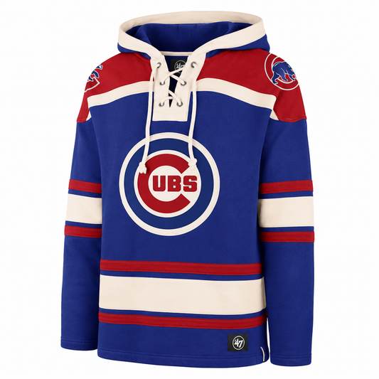 Men’s Chicago Cubs Royal Superior Lacer Hoodie By ’47 Brand