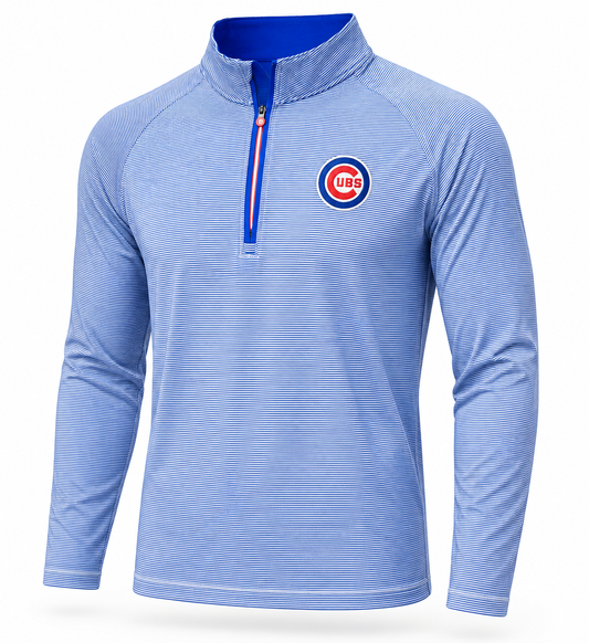 Men's Chicago Cubs Orion 1/4 Zip Royal/White Level Wear Track Jacket