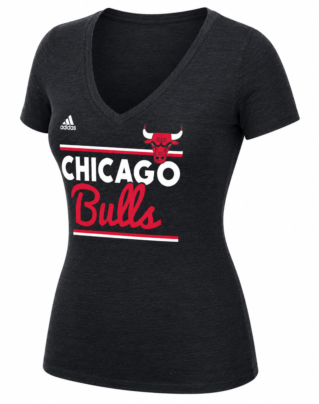 Womens Chicago Bulls Tri Blend V Neck Tee