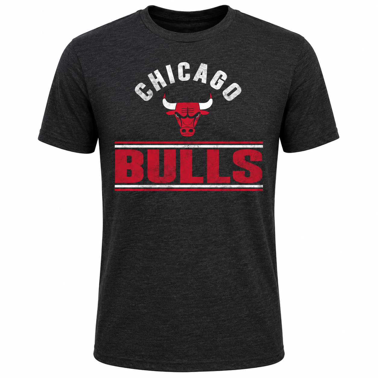 Youth Chicago Bulls Gray Double Bar Triblend Tee