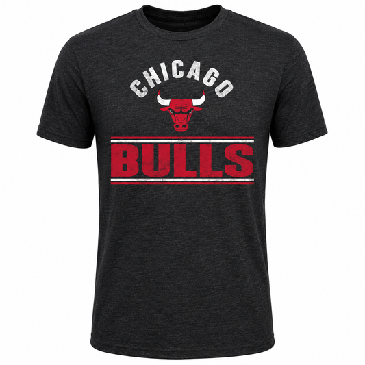 Youth Chicago Bulls Gray Double Bar Triblend Tee