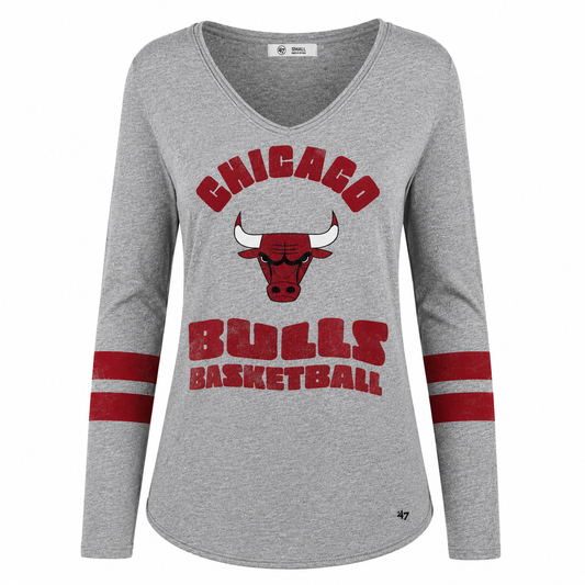 Womens Chicago Bulls '47 NBA Letter Courtside 2 Long Sleeve T-Shirt