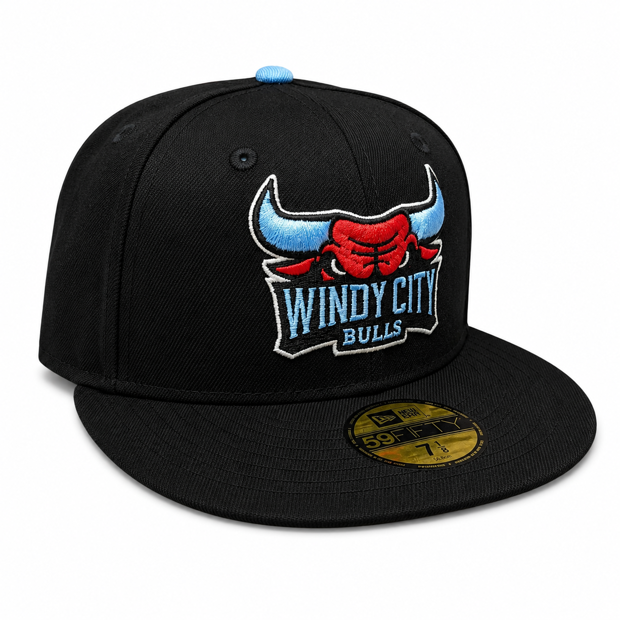 Windy City Bulls New Era Black Sky 59FIFTY Fitted Hat
