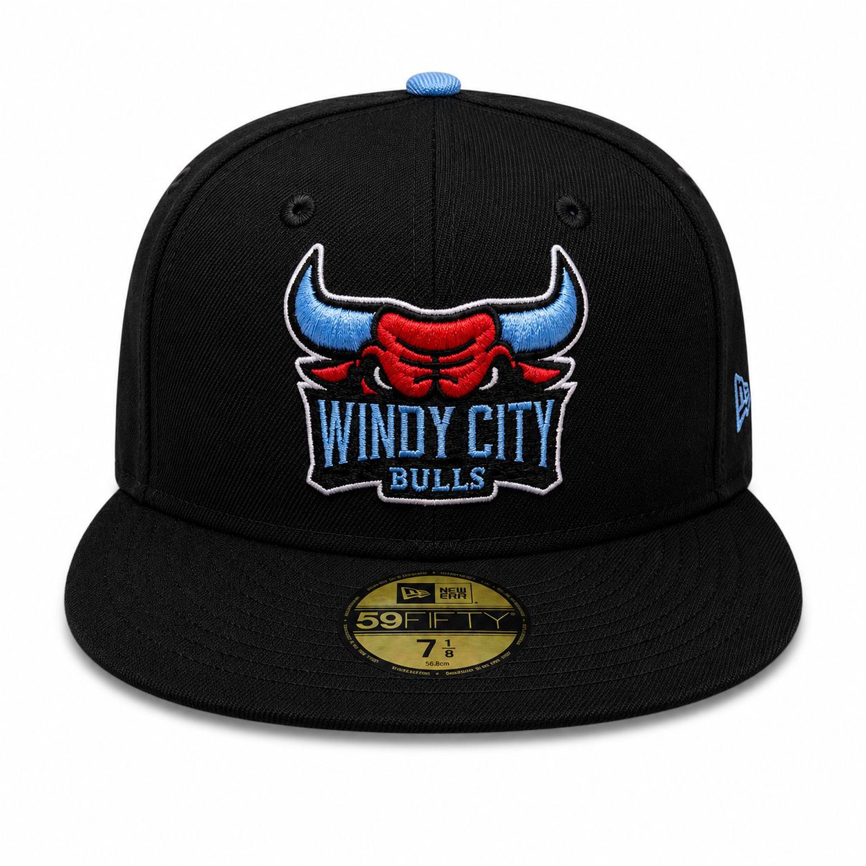 Windy City Bulls New Era Black Sky 59FIFTY Fitted Hat