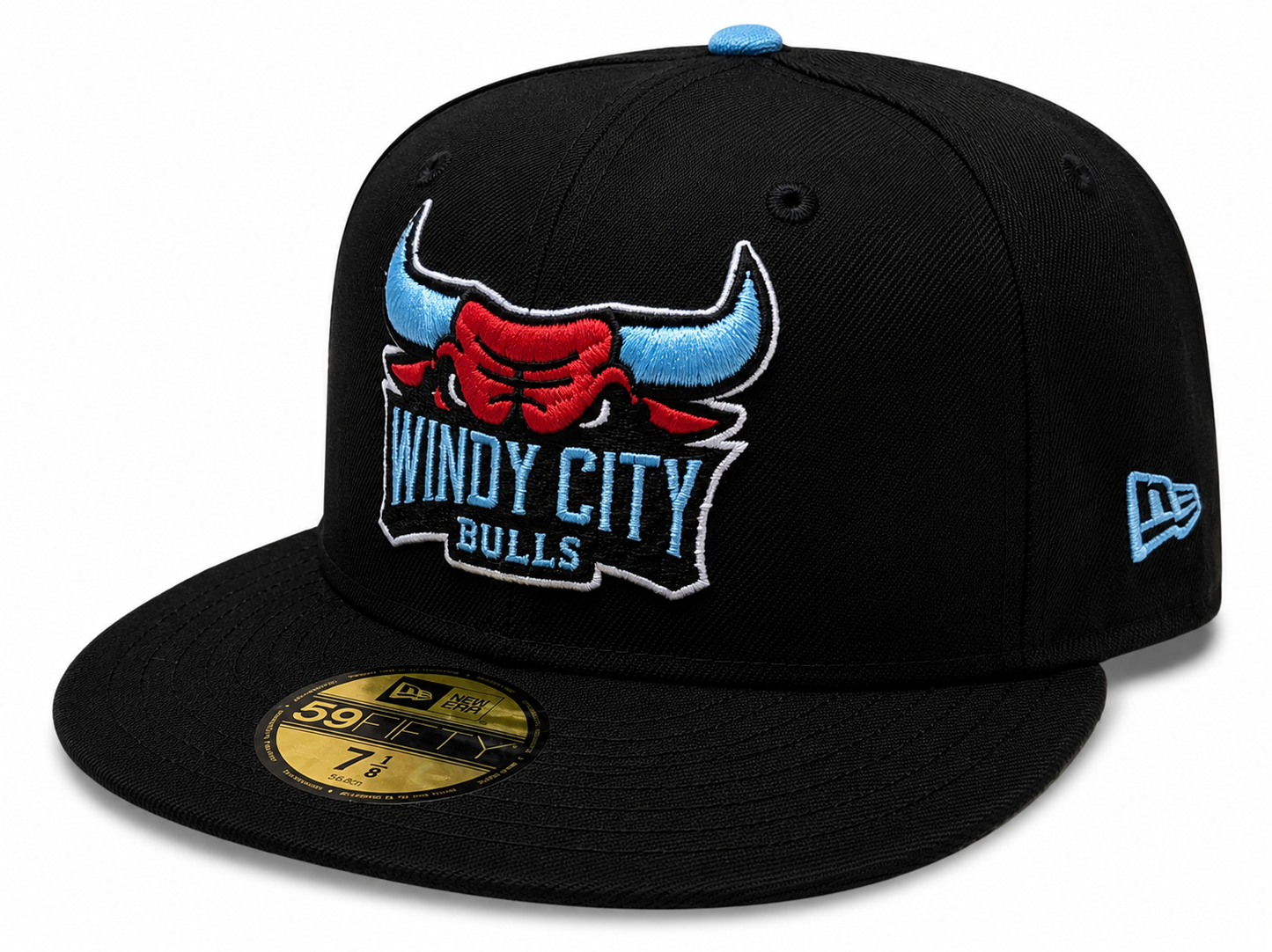 Windy City Bulls New Era Black Sky 59FIFTY Fitted Hat