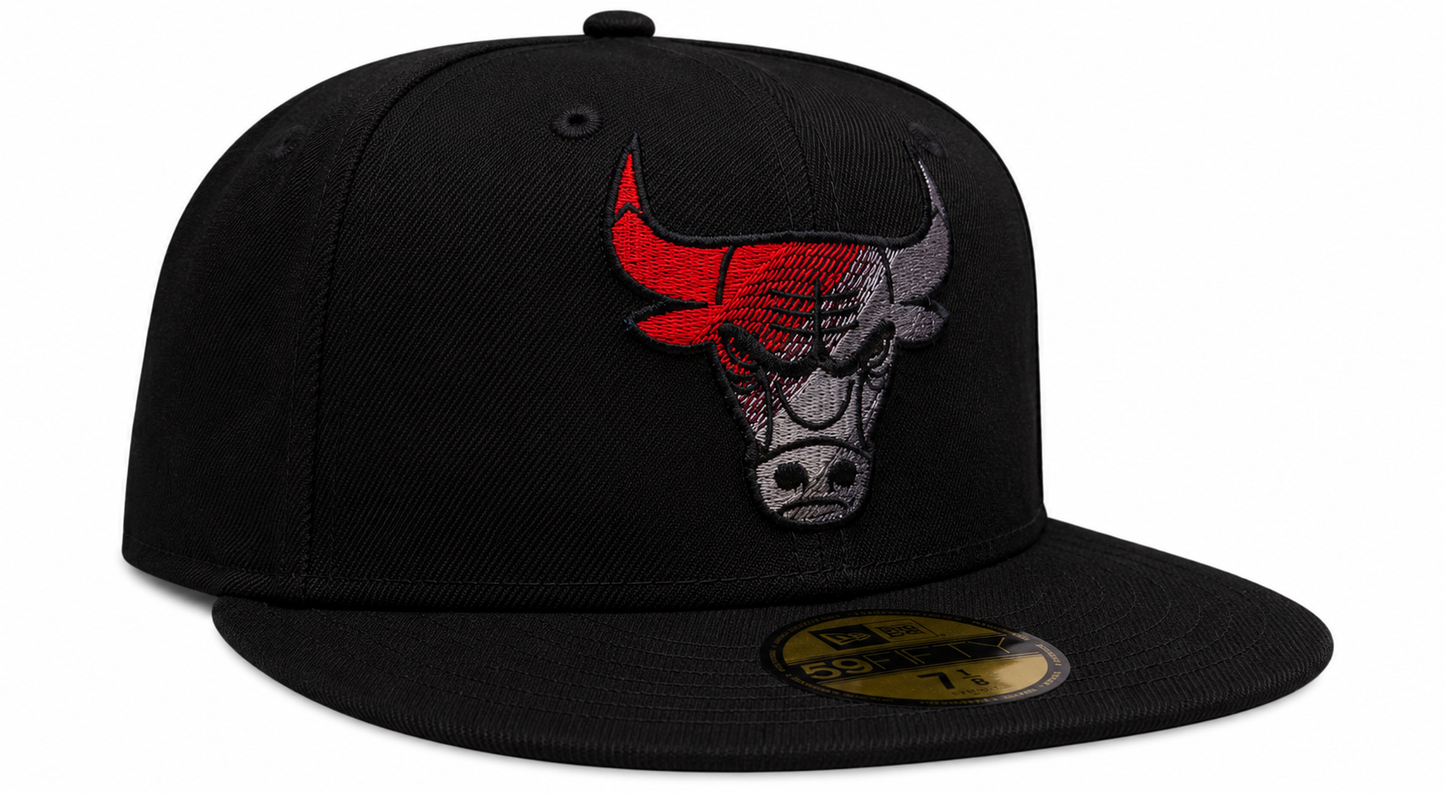 Chicago Bulls New Era Logo Fade 6X Black 59FIFTY Fitted Hat