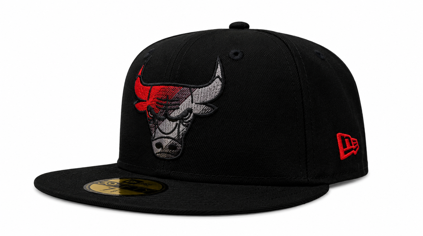 Chicago Bulls New Era Logo Fade 6X Black 59FIFTY Fitted Hat