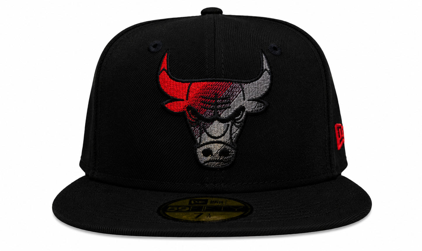 Chicago Bulls New Era Logo Fade 6X Black 59FIFTY Fitted Hat
