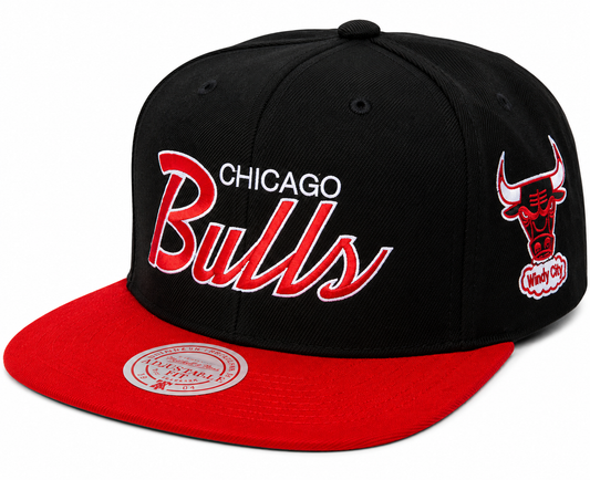 Chicago Bulls HWC Team Script 2.0 Mitchell & Ness Snapback Hat