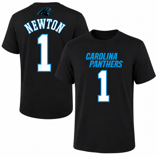 Cam Newton Carolina Panthers #1 NFL Youth Mainliner Name & Number T-Shirt