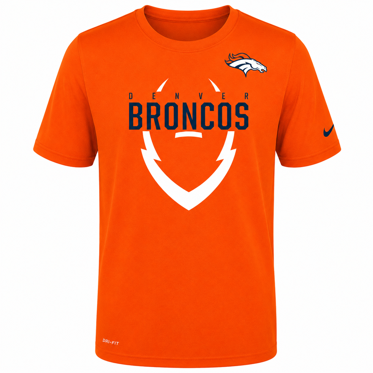 Youth NFL Denver Broncos Nike Dri-Fit Icon Performance Tee- Orange