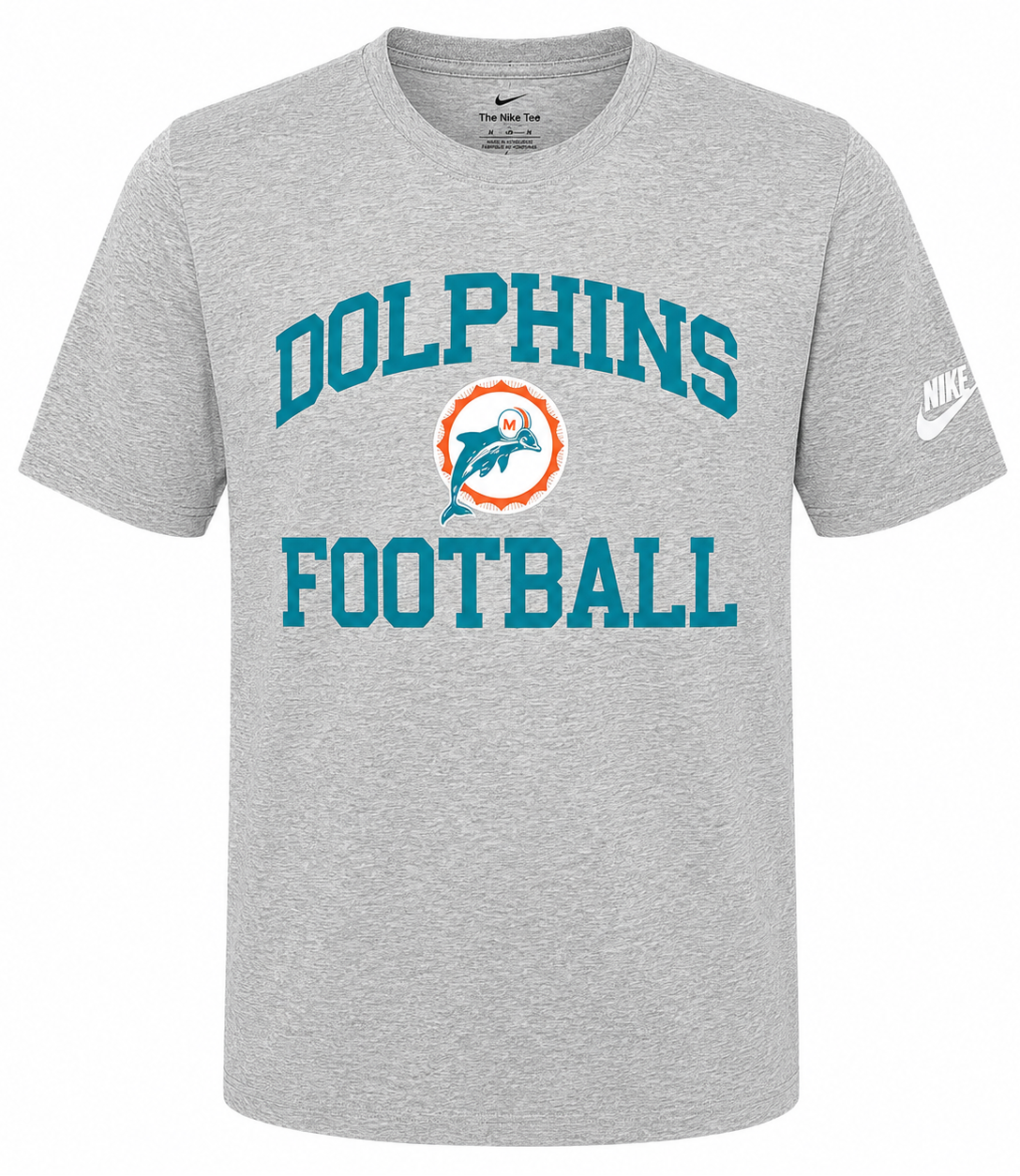 Men's Miami Dolphins Nike Throwback Gray Logo Essential Tee
