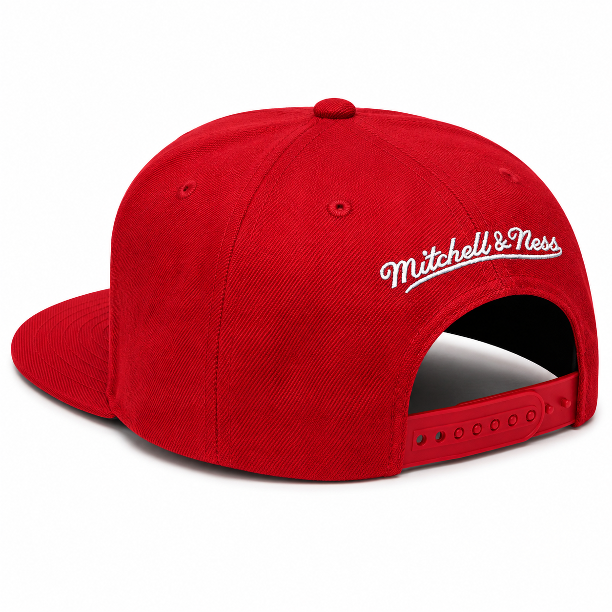 Mens NBA Chicago Bulls White Logo Team Ground Red Snapback Hat By Mitchell And Ness