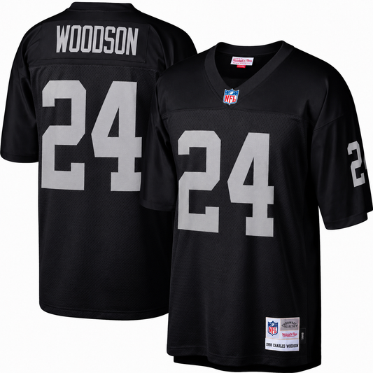 Men's Oakland Raiders Charles Woodson Mitchell & Ness Black 1998 Home Legacy Jersey