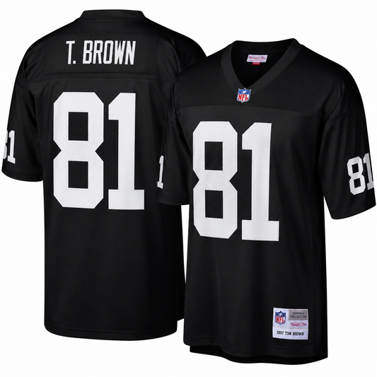 Mens Las Vegas Raiders Tim Brown Mitchell & Ness Black Retired Player Vintage Replica Jersey