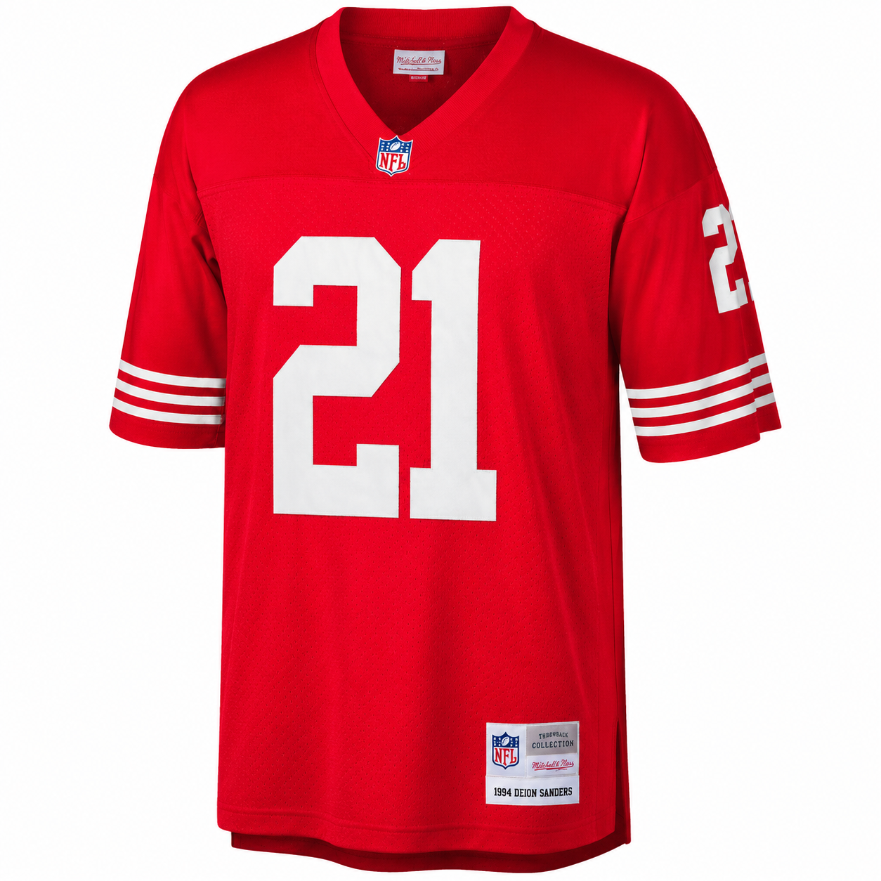 Men's San Francisco 49ers Deion Sanders Mitchell & Ness Scarlet Retired Player Vintage Replica Jersey