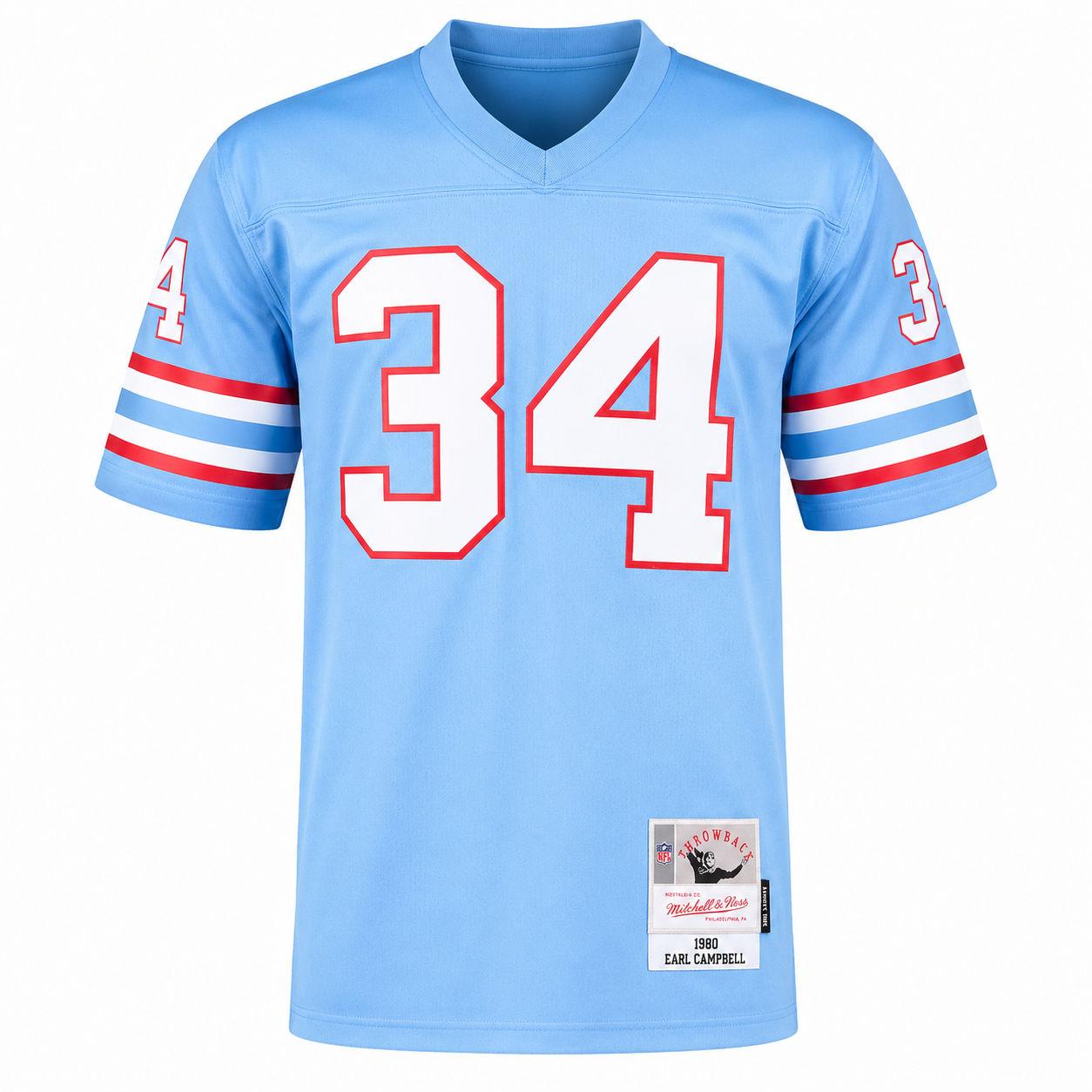Men's Houston Oilers Earl Campbell Mitchell & Ness Light Blue Legacy Replica Jersey