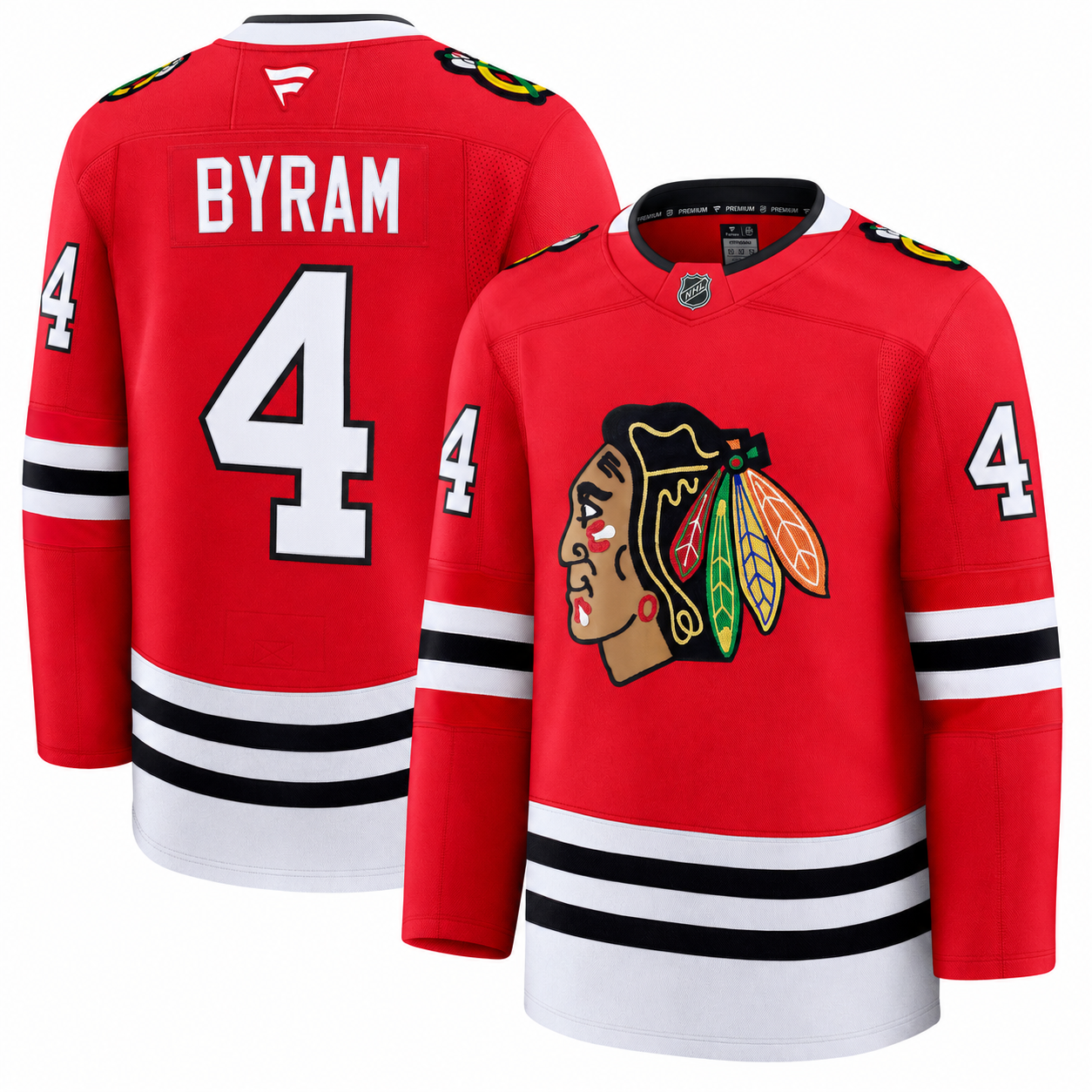 Men's Bowen Byram Chicago Blackhawks Fanatics Red Home Authentic Premium Jersey
