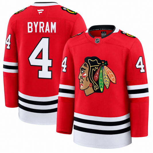 Men's Bowen Byram Chicago Blackhawks Fanatics Red Home Authentic Premium Jersey