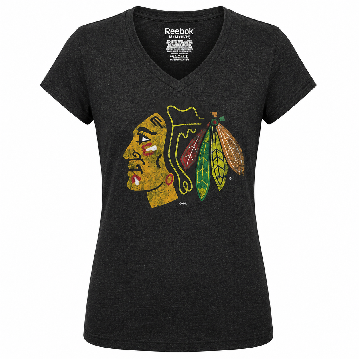 Youth Girls Chicago Blackhawks Distressed Logo S/S Tee By Reebok