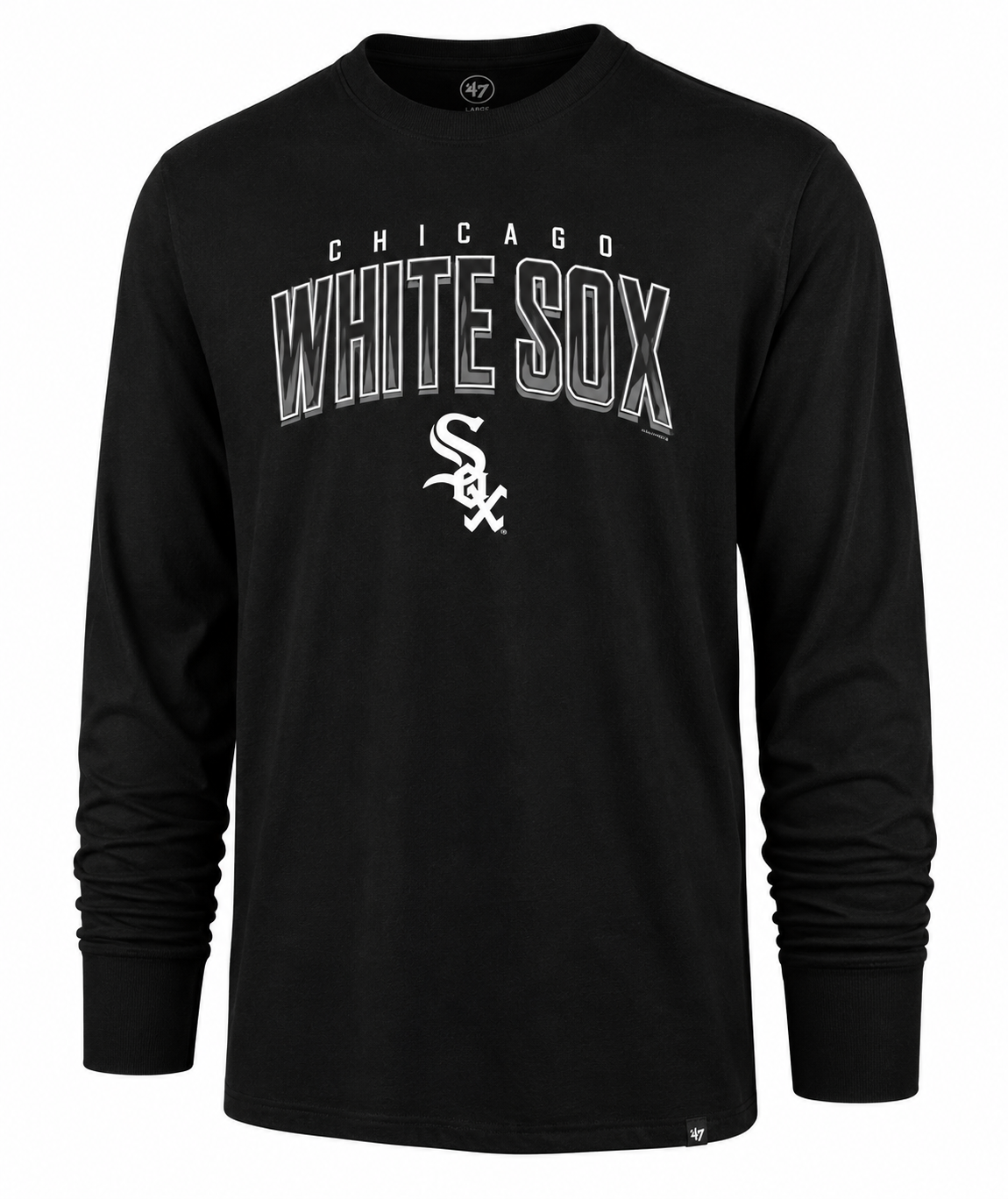 '47 Brand Men's Chicago White Sox Black Walk Off Super Rival Long Sleeve Tee