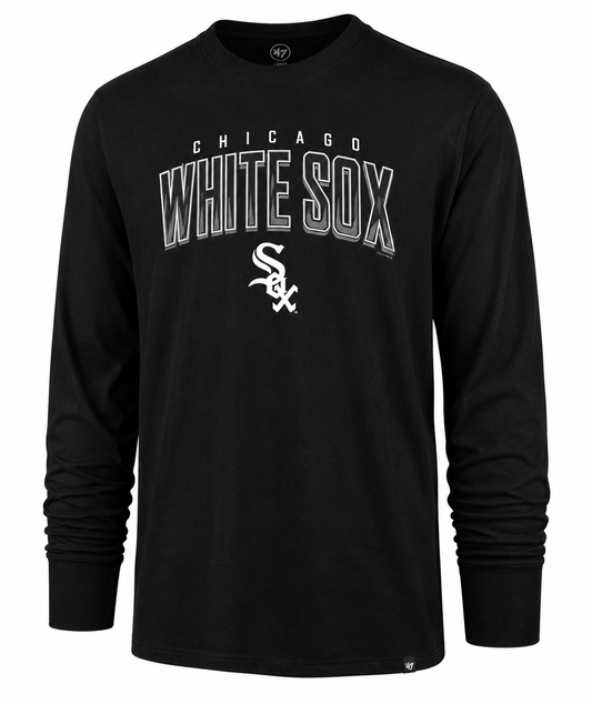 '47 Brand Men's Chicago White Sox Black Walk Off Super Rival Long Sleeve Tee