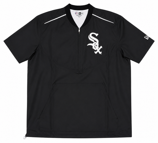 Men's Chicago White Sox New Era Half-Zip Black Short Sleeve Windbreaker