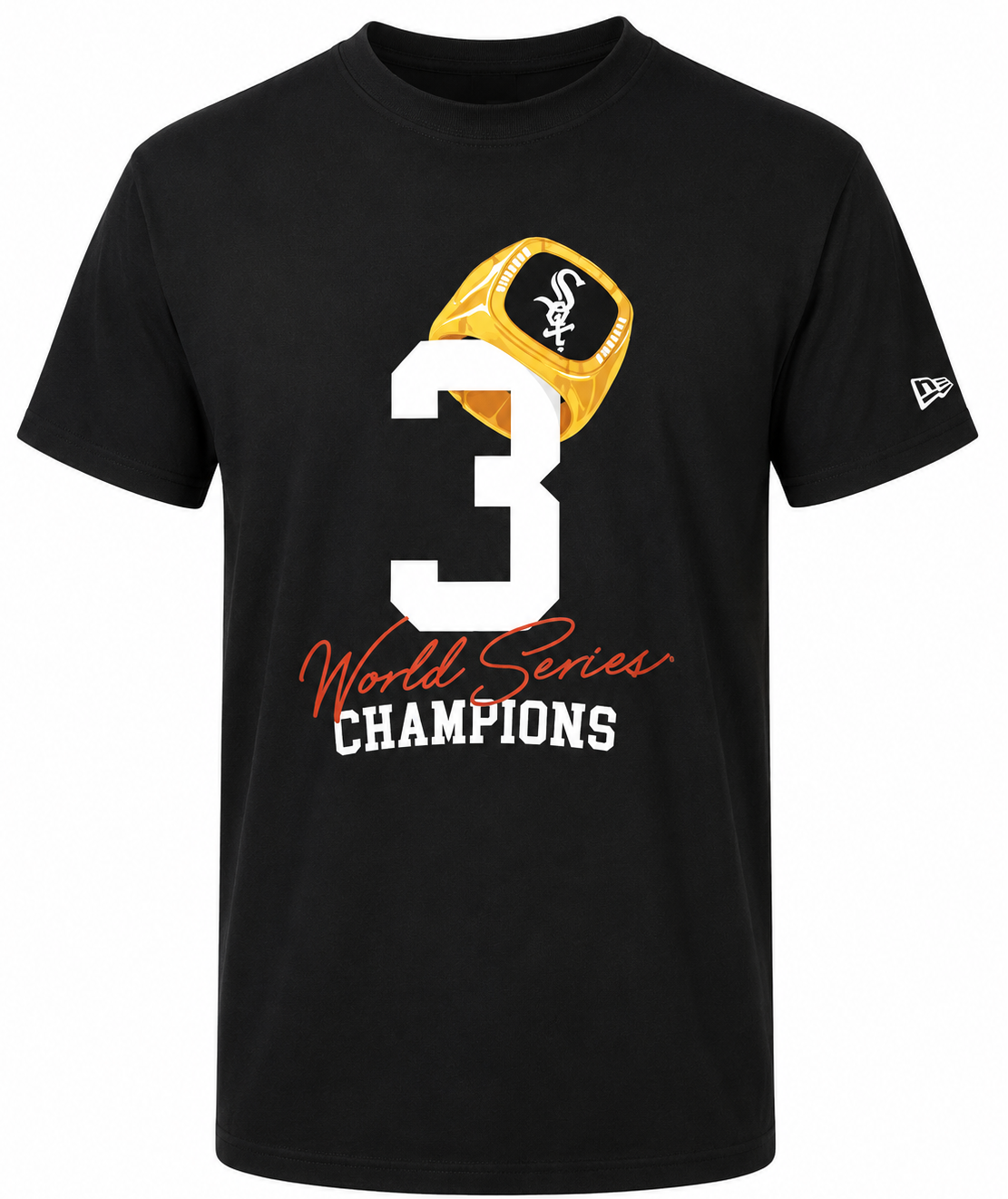 Mens Chicago White Sox New Era 3 Rings World Series Champions T-Shirt