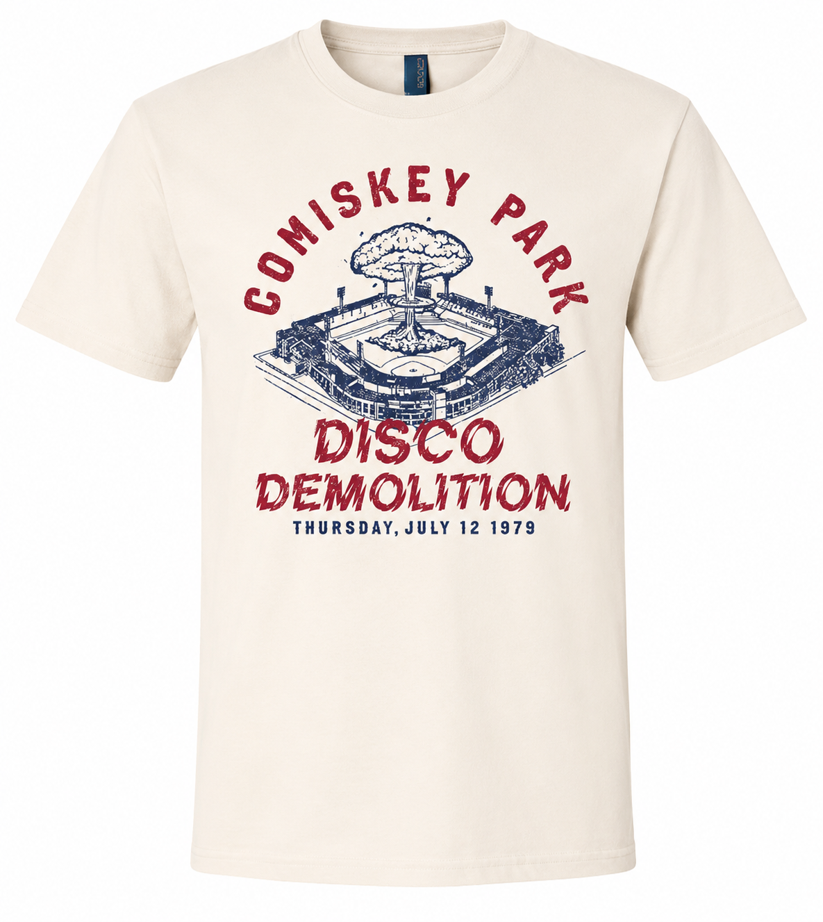 Men's Adult Comiskey Park Disco Demolition Soft Cream Short Sleeve Tee