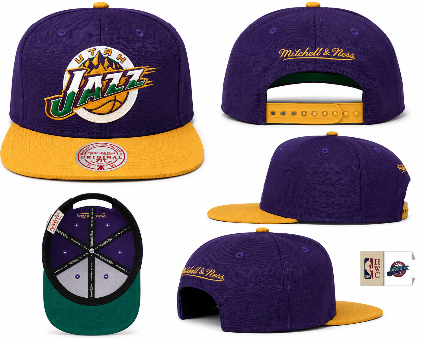 Men's Utah Jazz Mitchell & Ness Purple/Gold Hardwood Classics Reload 2.0 Snapback Adjustable Hat