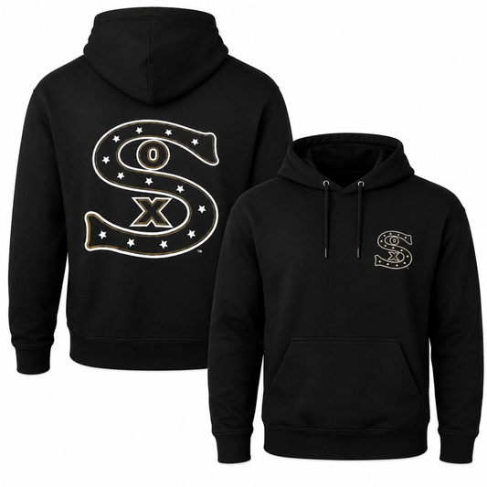 Mens Chicago White Sox New Era Black Cooperstown Collection 1917 Logo Hoodie