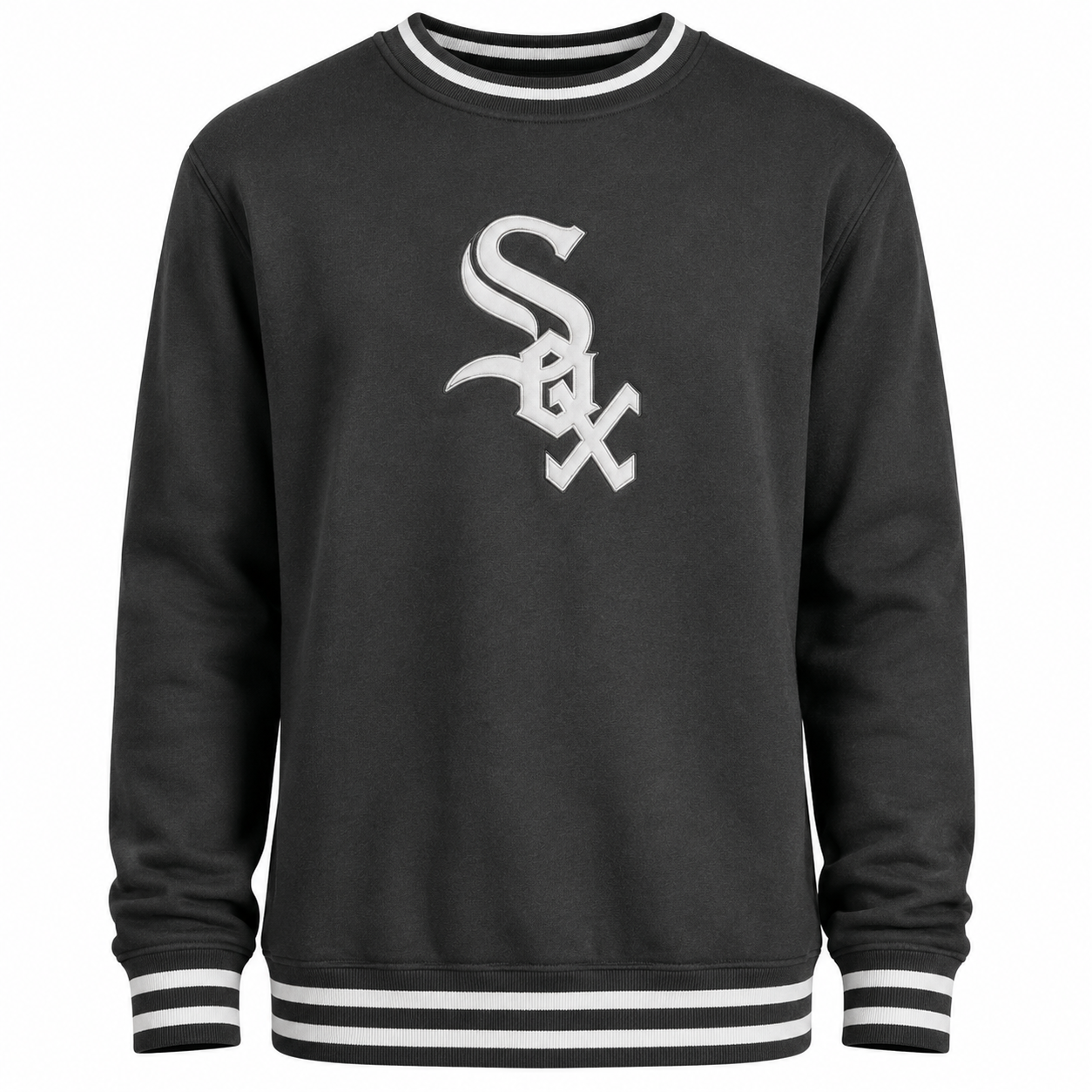 Mens Chicago White Sox New Era Black Primary Logo Logo Crew Neck Sweatshirt