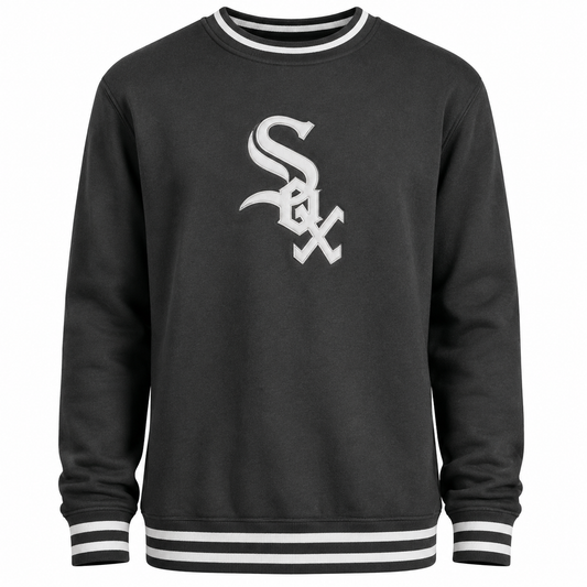 Mens Chicago White Sox New Era Black Primary Logo Logo Crew Neck Sweatshirt
