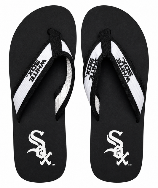 Chicago White Sox Black Contour Flip Flops