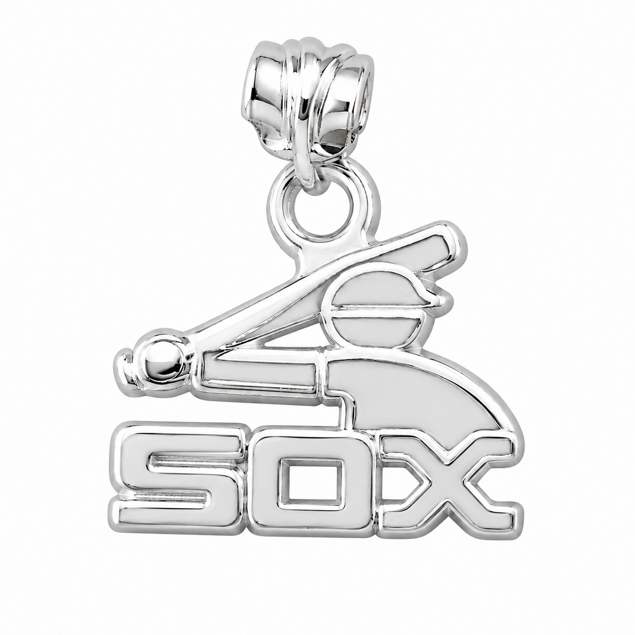 LogoArt Chicago White Sox Sterling Silver Batterman Pendant